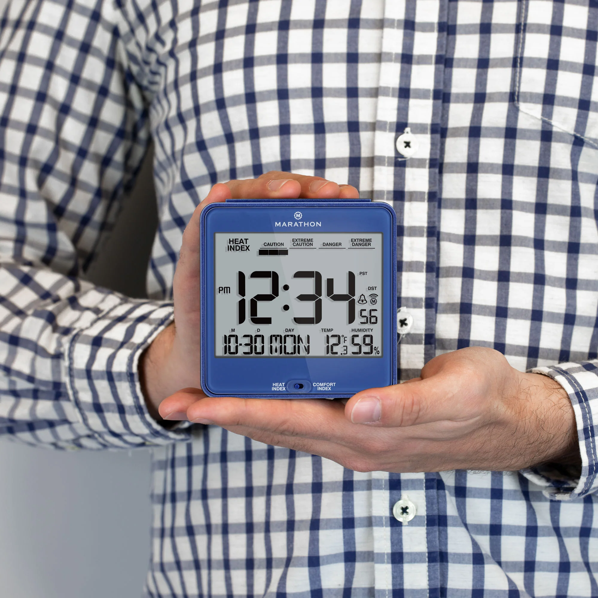 Self-Setting Desk Clock with Backlight, Heat & Comfort Index - Image 19