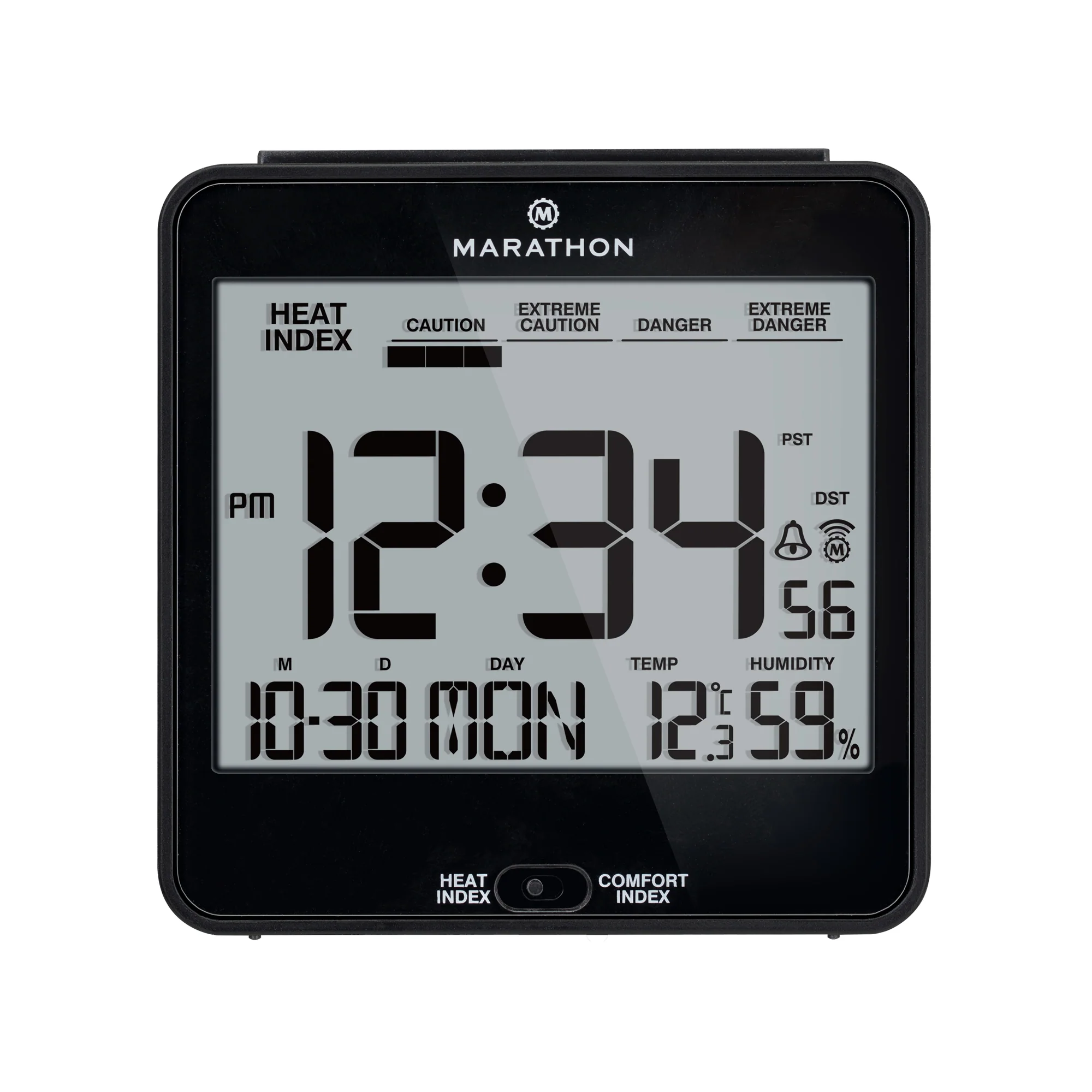 Self-Setting Desk Clock with Backlight, Heat & Comfort Index - Image 41