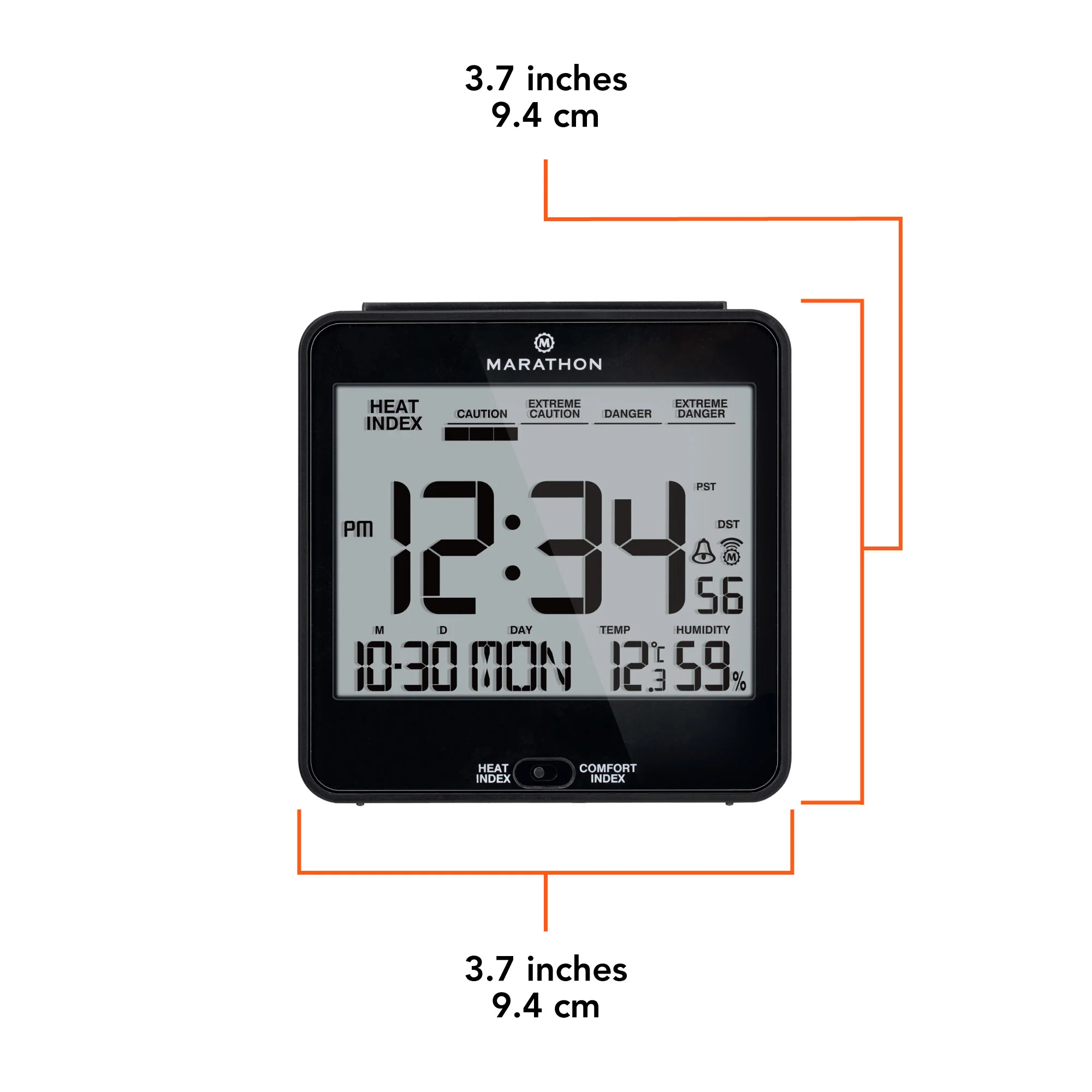 Self-Setting Desk Clock with Backlight, Heat & Comfort Index - Image 46