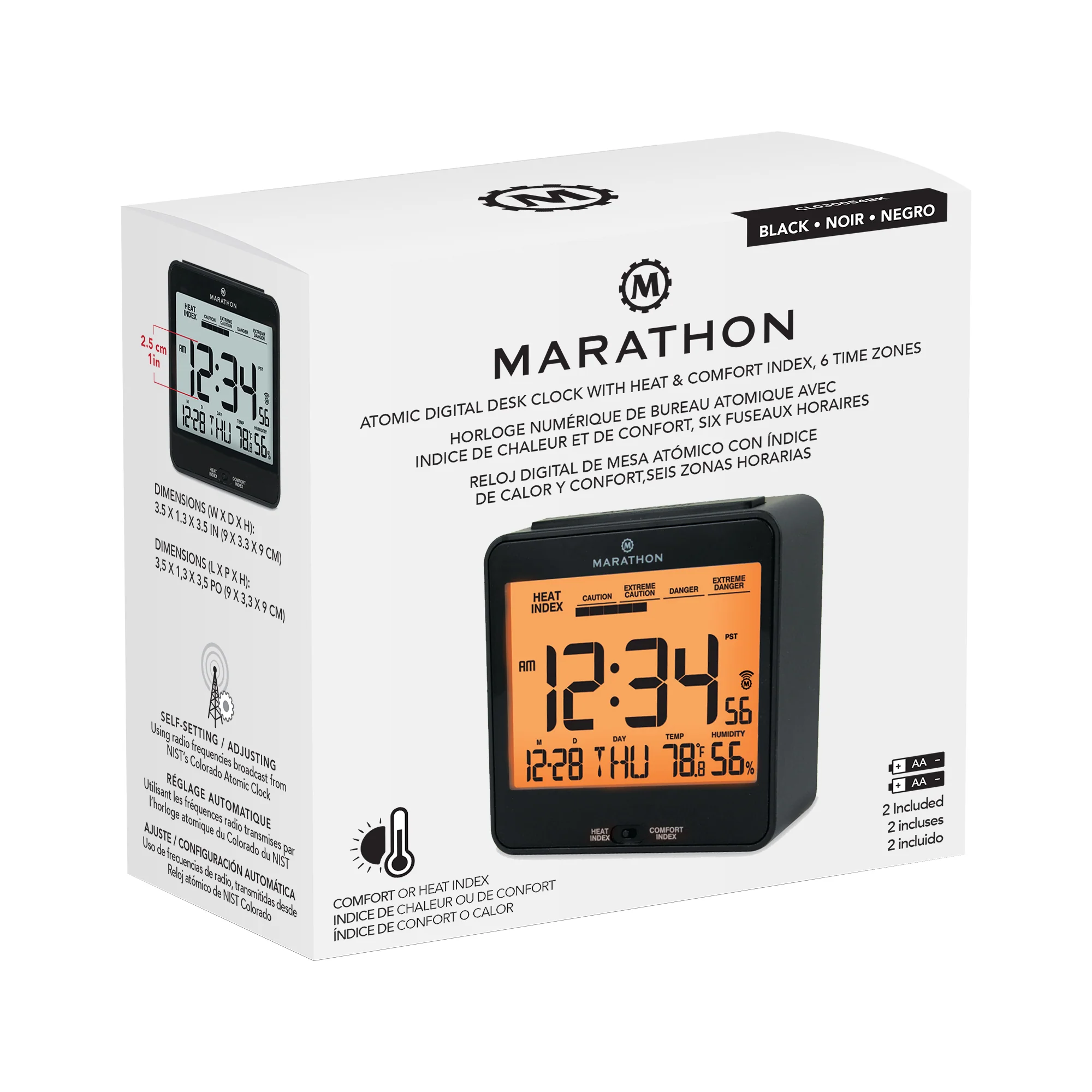 Self-Setting Desk Clock with Backlight, Heat & Comfort Index - Image 47