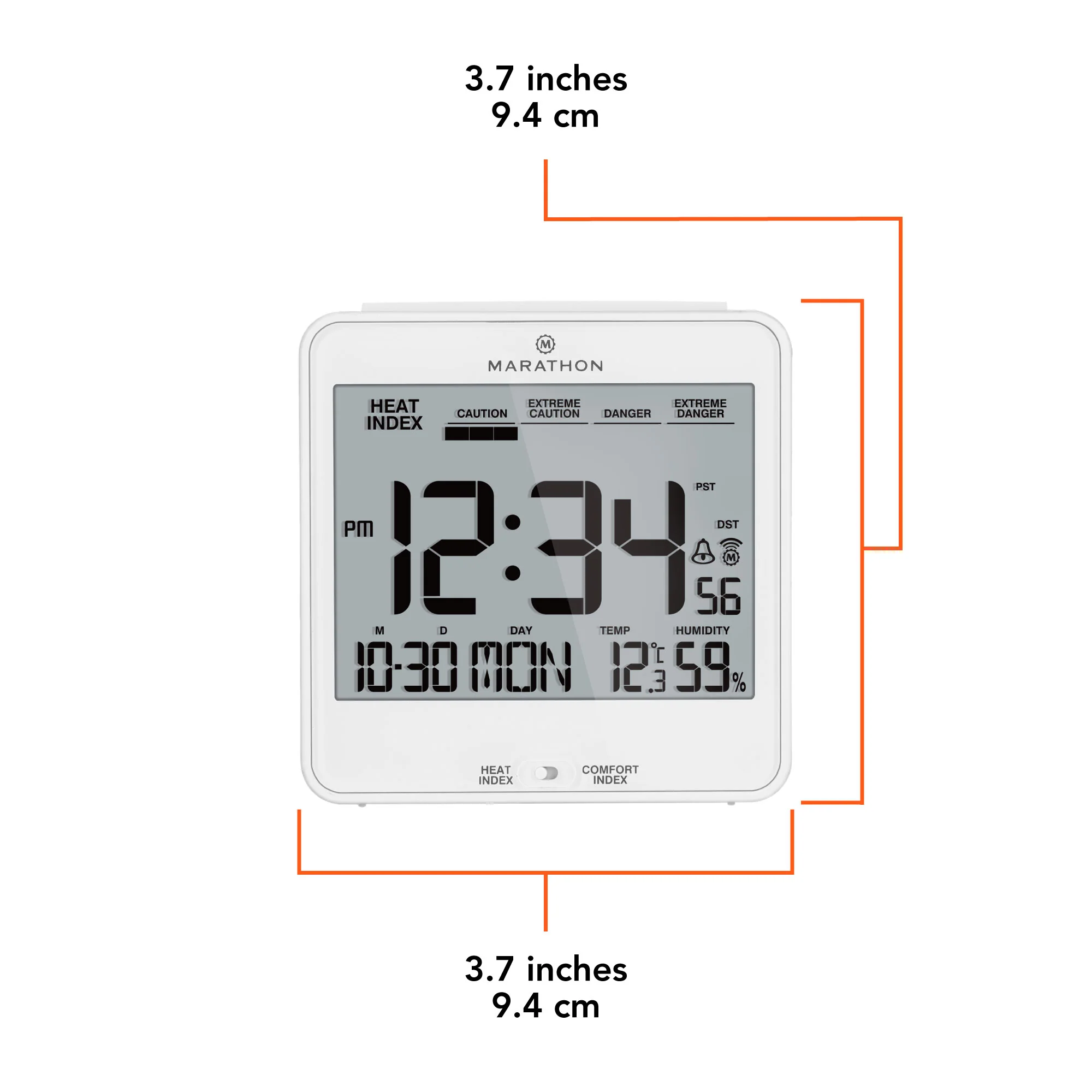 Self-Setting Desk Clock with Backlight, Heat & Comfort Index - Image 59