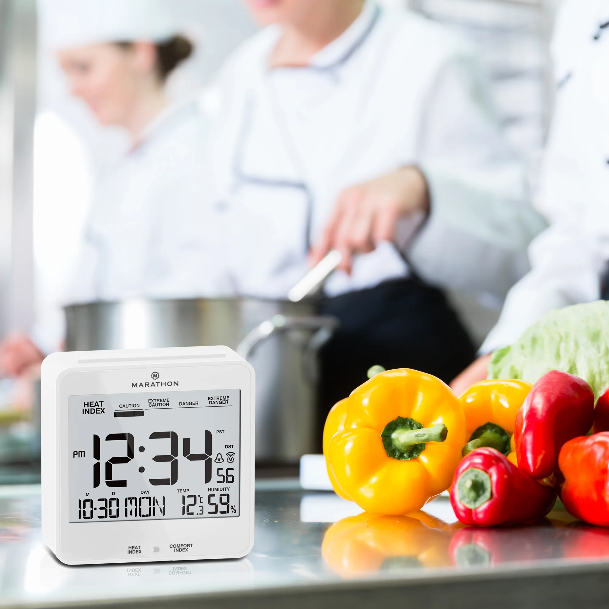 Self-Setting Desk Clock with Backlight, Heat & Comfort Index - Image 62