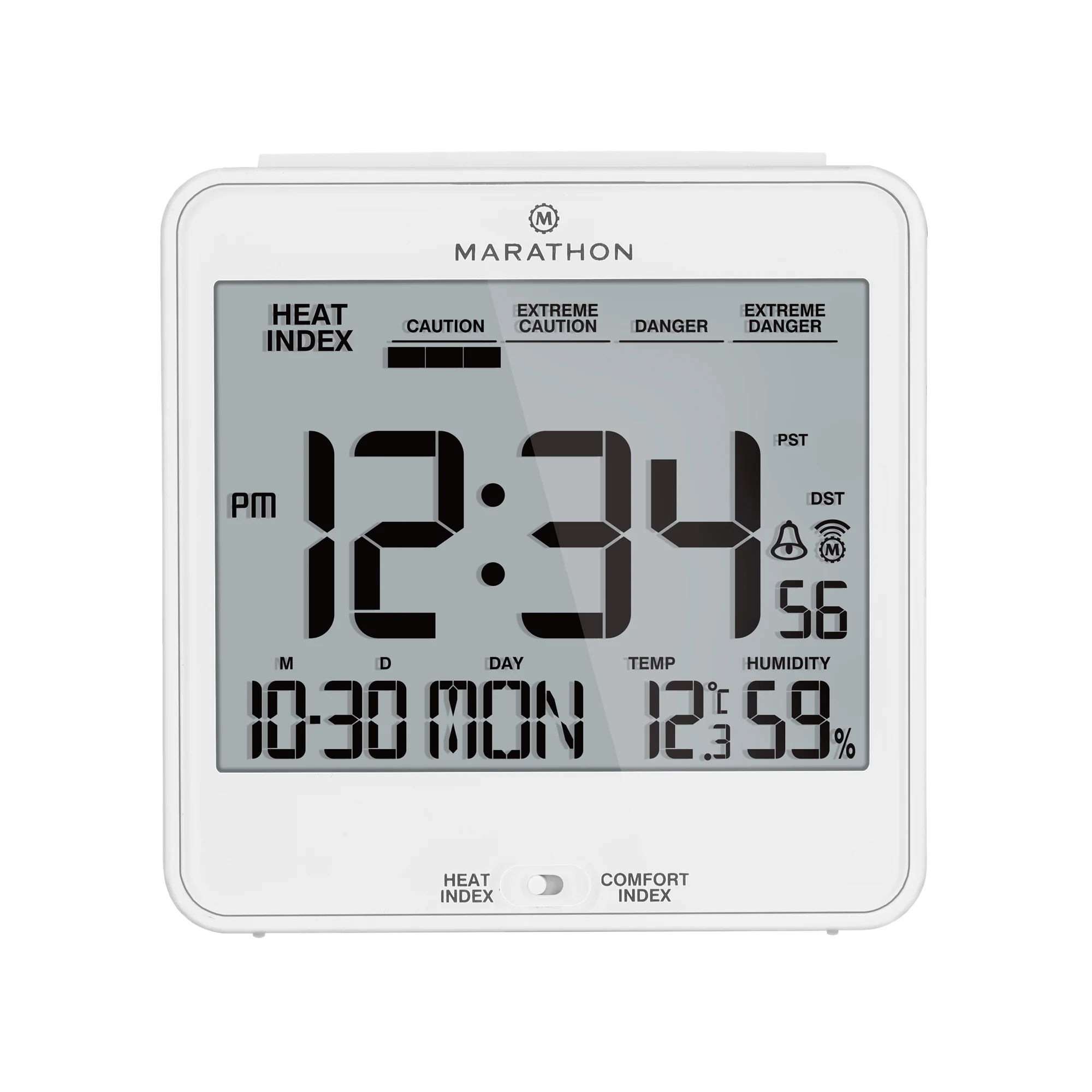 Self-Setting Desk Clock with Backlight, Heat & Comfort Index - Image 65