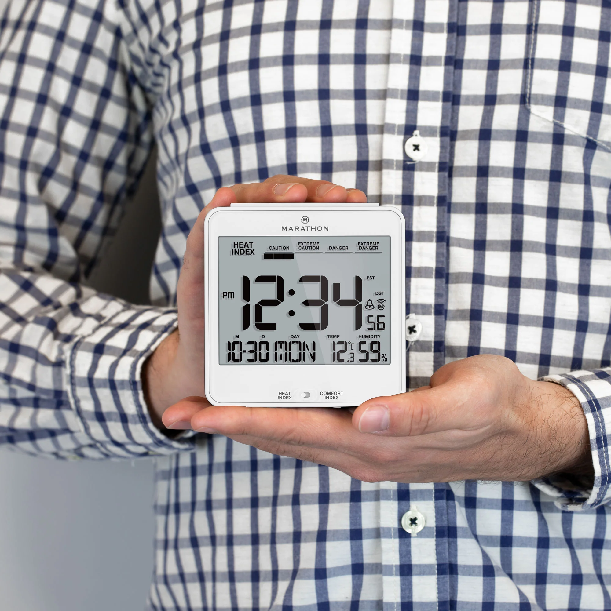 Self-Setting Desk Clock with Backlight, Heat & Comfort Index - Image 69