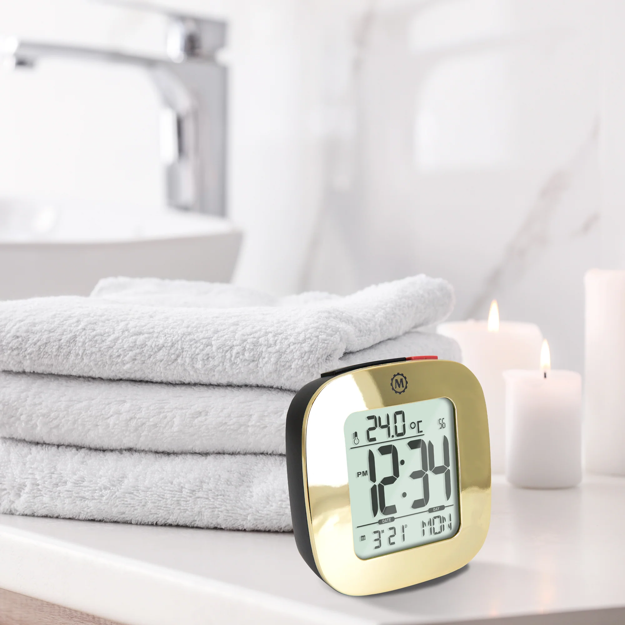 Clock, LCD, Alarm, Mini, gold color (25/50) - Image 3