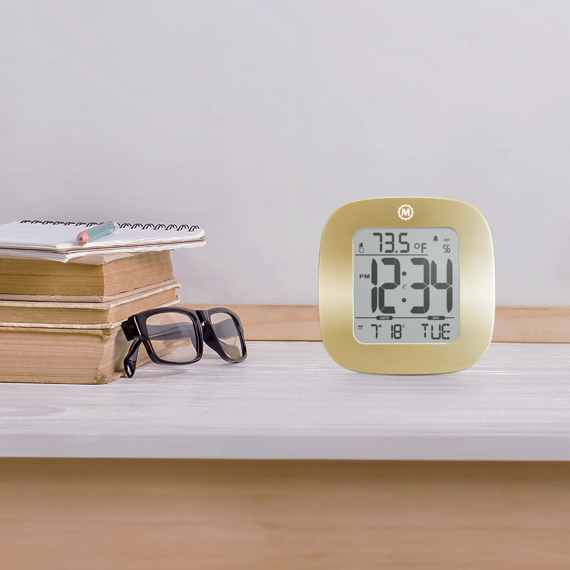 Clock, LCD, Alarm, Mini, gold color (25/50) - Image 5