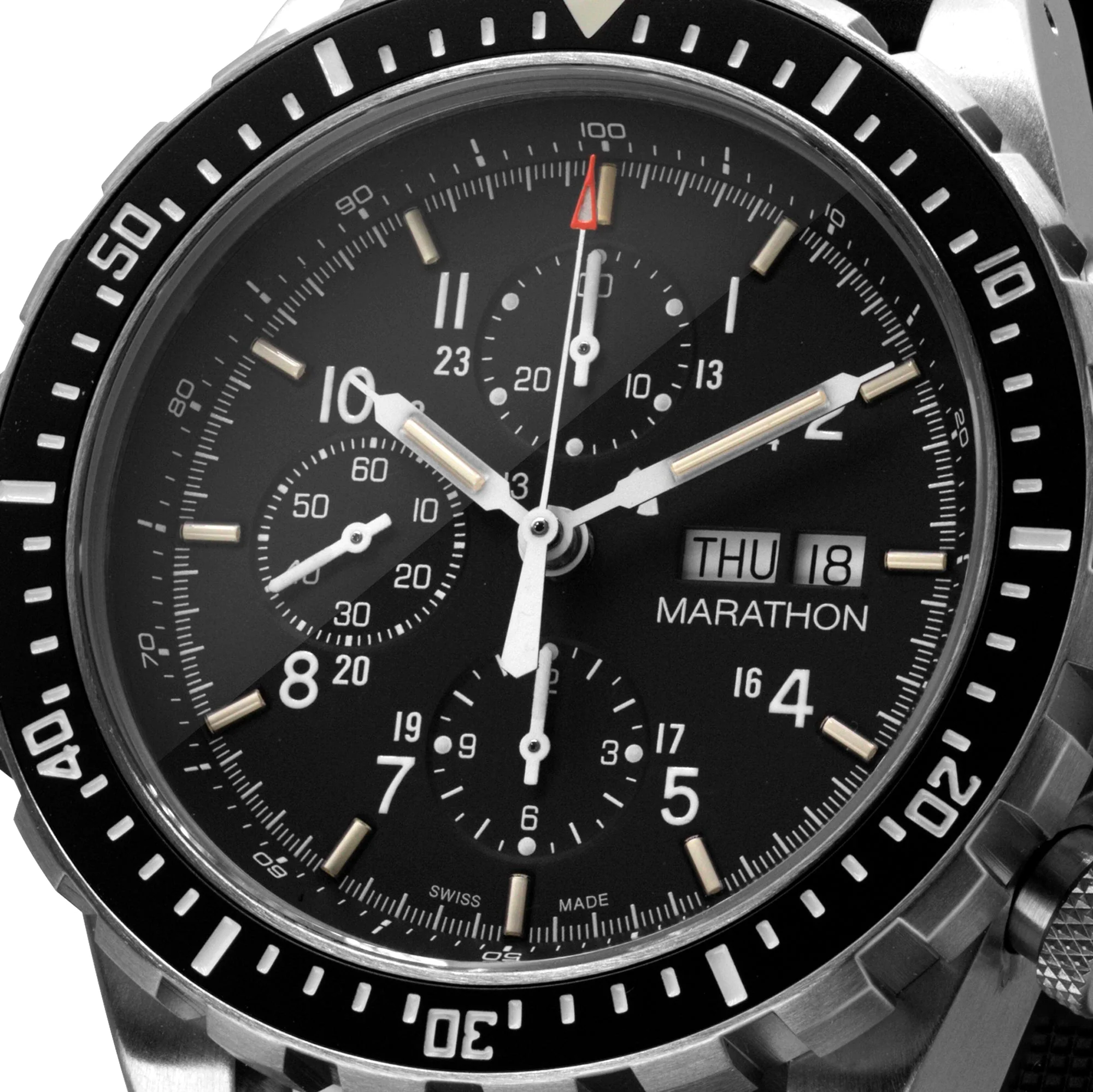46mm Jumbo Diver/Pilot's Automatic Chronograph (CSAR) with Stainless Steel Bracelet - Image 7